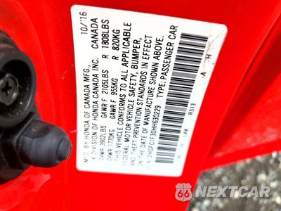 Zdjęcie 13 z 13 samochodu: 2017 HONDA CIVIC EX VIN:2HGFC1F30HH630229 - miniatura