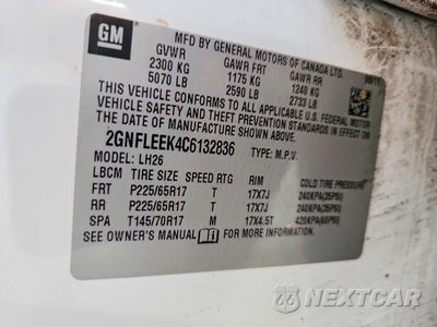Zdjęcie 13 z 13 samochodu: 2012 CHEVROLET EQUINOX LT VIN:2GNFLEEK4C6132836 - miniatura