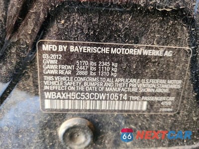 Zdjęcie 12 z 12 samochodu: 2012 BMW 528 XI VIN:WBAXH5C53CDW10514 - miniatura