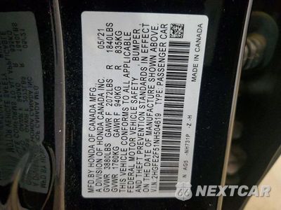 Zdjęcie 12 z 12 samochodu: 2022 HONDA CIVIC SPORT VIN:2HGFE2F51NH504619 - miniatura