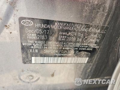 Zdjęcie 12 z 12 samochodu: 2018 HYUNDAI ELANTRA VALUE EDITION VIN:5NPD84LF0JH301938 - miniatura