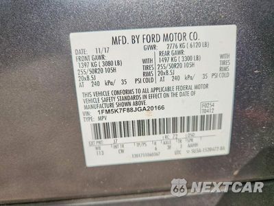 Zdjęcie 13 z 13 samochodu: 2018 FORD EXPLORER LIMITED VIN:1FM5K7F88JGA20166 - miniatura