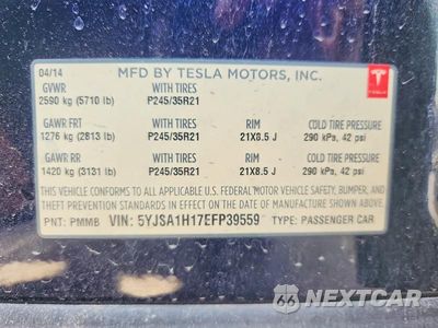 Zdjęcie 12 z 12 samochodu: 2014 TESLA MODEL S VIN:5YJSA1H17EFP39559 - miniatura