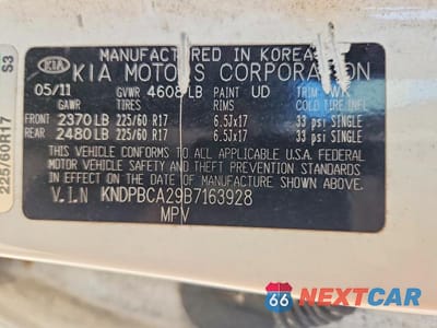 Zdjęcie 13 z 13 samochodu: 2011 KIA SPORTAGE LX VIN:KNDPBCA29B7163928 - miniatura