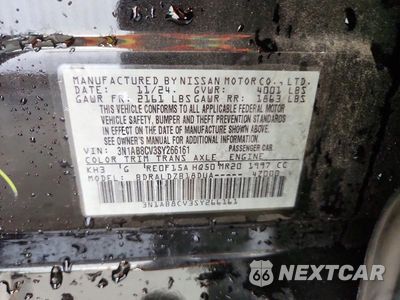 Zdjęcie 12 z 12 samochodu: 2025 NISSAN SENTRA SV VIN:3N1AB8CV3SY266161 - miniatura