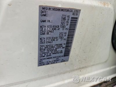 Zdjęcie 13 z 13 samochodu: 2017 NISSAN PATHFINDER SL VIN:5N1DR2MM8HC605924 - miniatura