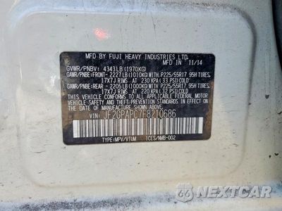 Zdjęcie 12 z 12 samochodu: 2015 SUBARU XV CROSSTREK 2.0 LIMITED VIN:JF2GPAPC7F8210686 - miniatura