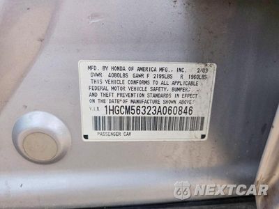 Zdjęcie 13 z 13 samochodu: 2003 HONDA ACCORD LX VIN:1HGCM56323A060846 - miniatura