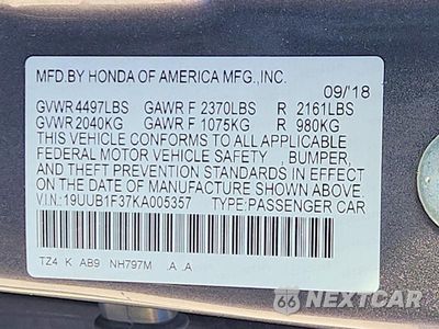 Zdjęcie 13 z 13 samochodu: 2019 ACURA TLX VIN:19UUB1F37KA005357 - miniatura