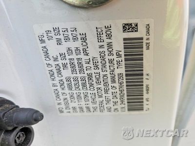 Zdjęcie 13 z 13 samochodu: 2019 HONDA CR-V EXL VIN:2HKRW2H87KH672509 - miniatura
