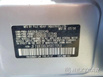 Zdjęcie 12 z 12 samochodu: 2017 SUBARU WRX VIN:JF1VA1B60H9813958 - miniatura