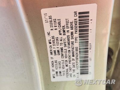 Zdjęcie 12 z 12 samochodu: 2015 HONDA ACCORD LX VIN:1HGCR2F36FA241890 - miniatura