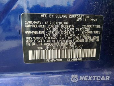 Zdjęcie 14 z 14 samochodu: 2024 SUBARU CROSSTREK PREMIUM VIN:JF2GUADC8R8287987 - miniatura