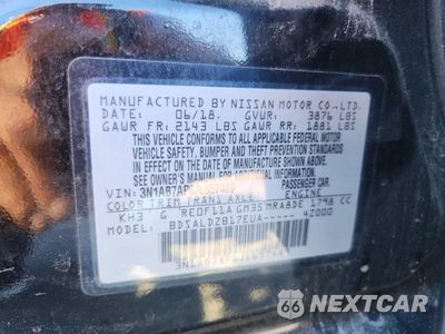 Zdjęcie 13 z 13 samochodu: 2018 NISSAN SENTRA SV VIN:3N1AB7AP6JL657489 - miniatura
