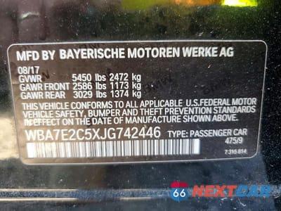 Zdjęcie 12 z 12 samochodu: 2018 BMW 740 I VIN:WBA7E2C5XJG742446 - miniatura