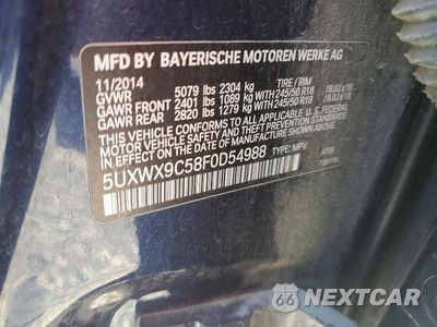 Zdjęcie 13 z 13 samochodu: 2015 BMW X3 XDRIVE28I VIN:5UXWX9C58F0D54988 - miniatura
