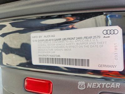 Zdjęcie 12 z 12 samochodu: 2019 AUDI A5 PREMIUM PLUS S-LINE VIN:WAUENCF51KA027245 - miniatura