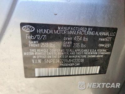 Zdjęcie 12 z 12 samochodu: 2021 HYUNDAI SONATA SEL PLUS VIN:5NPEJ4J29MH122018 - miniatura