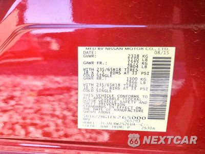 Zdjęcie 13 z 13 samochodu: 2015 NISSAN MURANO SL VIN:5N1AZ2MG1FN265000 - miniatura