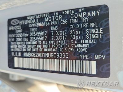 Zdjęcie 14 z 14 samochodu: 2022 HYUNDAI KONA SEL VIN:KM8K62AB1NU909895 - miniatura
