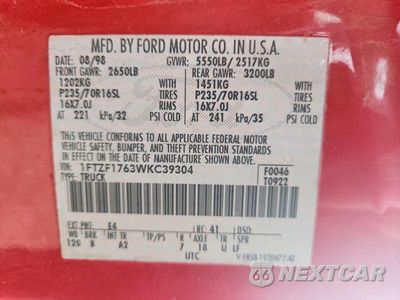 Zdjęcie 12 z 12 samochodu: 1998 FORD F150 VIN:1FTZF1763WKC39304 - miniatura