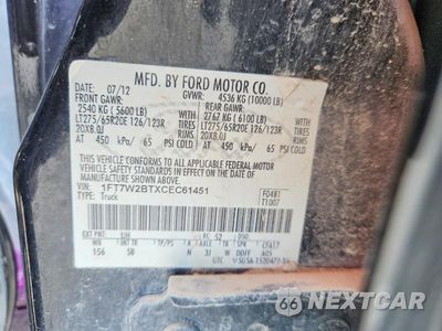 Zdjęcie 12 z 12 samochodu: 2012 FORD F250 SUPER DUTY VIN:1FT7W2BTXCEC61451 - miniatura