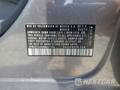Zdjęcie 12 z 12 samochodu: 2013 VOLKSWAGEN JETTA BASE VIN:3VW2K7AJ8DM287090 - miniatura