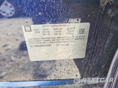 Zdjęcie 12 z 12 samochodu: 2017 CHEVROLET IMPALA PREMIER VIN:1G1145S32HU107867 - miniatura