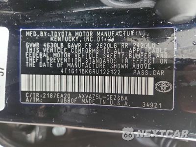 Zdjęcie 12 z 12 samochodu: 2024 TOYOTA CAMRY SE VIN:4T1G11BK6RU122122 - miniatura