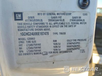 Zdjęcie 12 z 12 samochodu: 2006 CHEVROLET SILVERADO C2500 HEAVY DUTY VIN:1GCHC24U06E187478 - miniatura