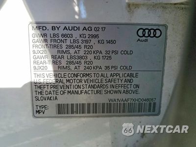 Zdjęcie 14 z 14 samochodu: 2017 AUDI Q7 PRESTIGE VIN:WA1VAAF7XHD046057 - miniatura