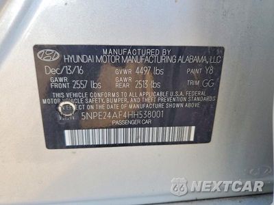 Zdjęcie 12 z 12 samochodu: 2017 HYUNDAI SONATA SE VIN:5NPE24AF4HH538001 - miniatura