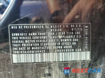 Zdjęcie 12 z 12 samochodu: 2013 VOLKSWAGEN JETTA BASE VIN:3VW1K7AJ4DM265423 - miniatura