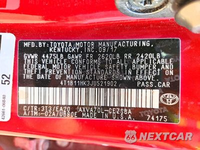 Zdjęcie 13 z 13 samochodu: 2018 TOYOTA CAMRY SE VIN:4T1B11HK3JU521902 - miniatura