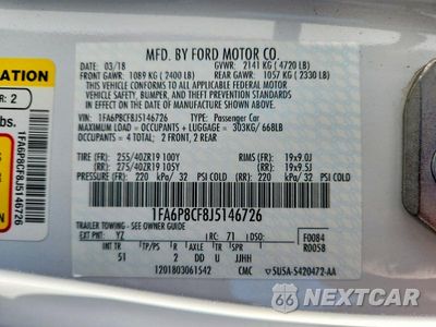 Zdjęcie 12 z 12 samochodu: 2018 FORD MUSTANG GT VIN:1FA6P8CF8J5146726 - miniatura