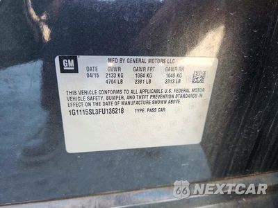 Zdjęcie 12 z 12 samochodu: 2015 CHEVROLET IMPALA LT VIN:1G1115SL3FU136218 - miniatura