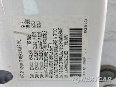 Zdjęcie 14 z 14 samochodu: 2016 HONDA CR-V EX VIN:5J6RM4H56GL023806 - miniatura