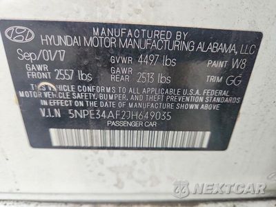Zdjęcie 12 z 12 samochodu: 2018 HYUNDAI SONATA SEL VIN:5NPE34AF2JH649035 - miniatura