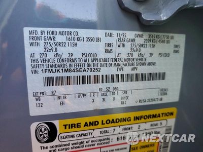 Zdjęcie 14 z 14 samochodu: 2025 FORD EXPEDITION MAX PLATINUM VIN:1FMJK1M84SEA70252 - miniatura