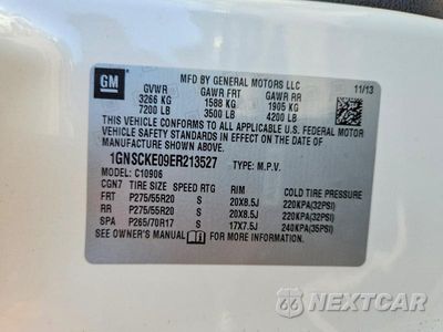 Zdjęcie 13 z 13 samochodu: 2014 CHEVROLET SUBURBAN C1500 LTZ VIN:1GNSCKE09ER213527 - miniatura