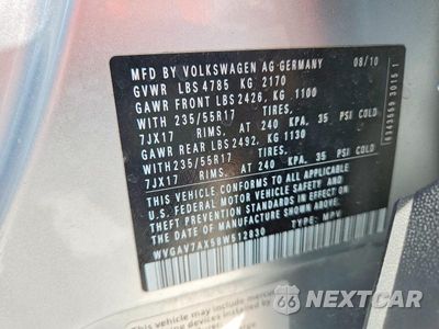 Zdjęcie 13 z 13 samochodu: 2011 VOLKSWAGEN TIGUAN S VIN:WVGAV7AX5BW512830 - miniatura