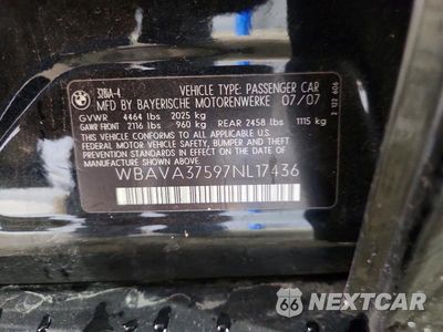 Zdjęcie 12 z 12 samochodu: 2007 BMW 328 I VIN:WBAVA37597NL17436 - miniatura