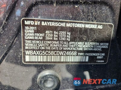 Zdjęcie 12 z 12 samochodu: 2012 BMW 528 I VIN:WBAXG5C58CDW24668 - miniatura