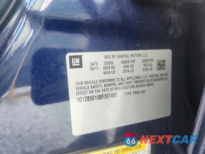 Zdjęcie 12 z 12 samochodu: 2011 CHEVROLET MALIBU LS VIN:1G1ZB5E10BF397489 - miniatura