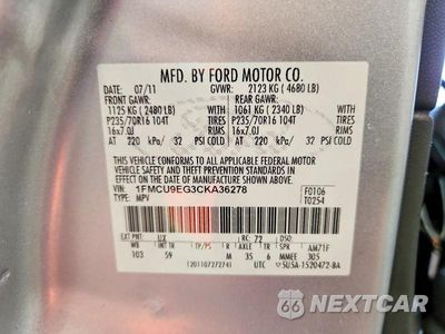 Zdjęcie 14 z 14 samochodu: 2012 FORD ESCAPE LIMITED VIN:1FMCU9EG3CKA36278 - miniatura