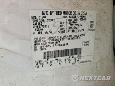 Zdjęcie 13 z 13 samochodu: 2004 FORD F250 SUPER DUTY VIN:1FTNW21P74EC03939 - miniatura