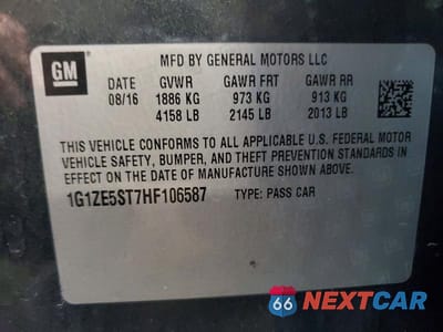Zdjęcie 12 z 12 samochodu: 2017 CHEVROLET MALIBU LT VIN:1G1ZE5ST7HF106587 - miniatura