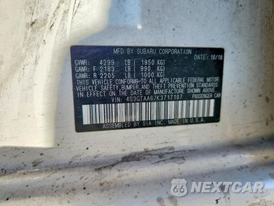 Zdjęcie 13 z 13 samochodu: 2019 SUBARU IMPREZA VIN:4S3GTAA67K3717107 - miniatura