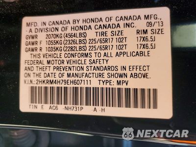 Zdjęcie 13 z 13 samochodu: 2014 HONDA CR-V EXL VIN:2HKRM4H79EH607111 - miniatura