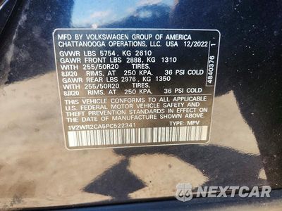 Zdjęcie 13 z 13 samochodu: 2023 VOLKSWAGEN ATLAS SE VIN:1V2WR2CA5PC522341 - miniatura